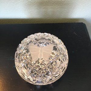 BLEIKRISTALL Lead Crystal Butterfly Vintage Trinket Box